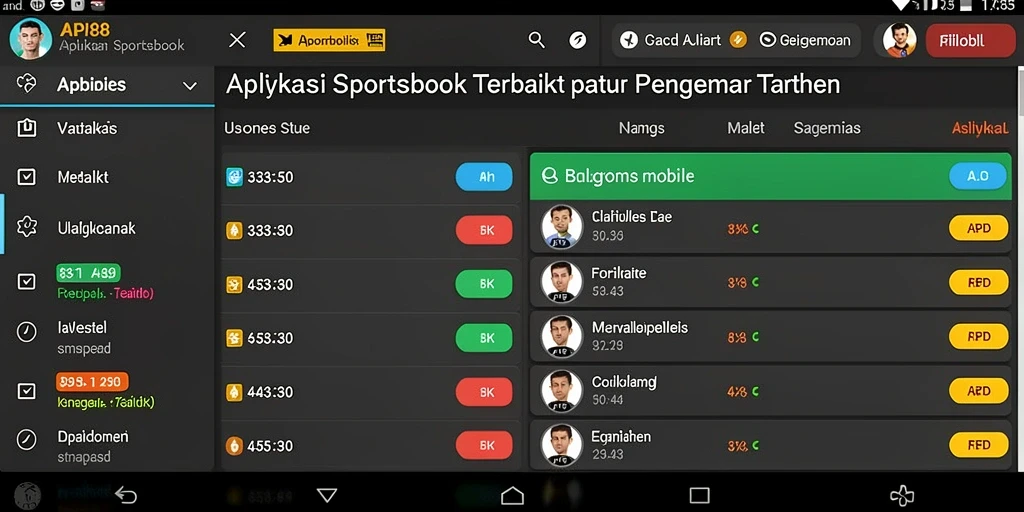 Tampilan utama API88 dengan menu Sportsbook yang menarik.