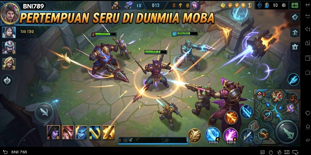 Gameplay MOBA yang seru dan mendebarkan di BNI789.