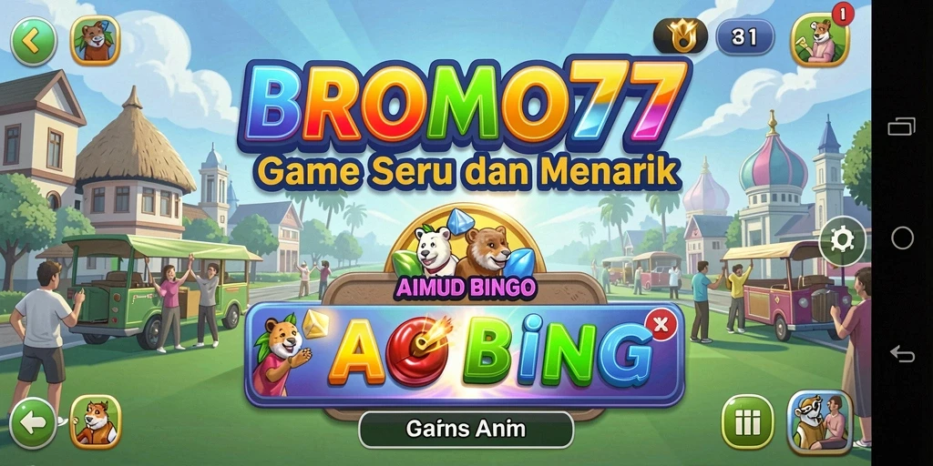 Tampilan gameplay BROMO77 dengan suasana Bingo yang seru.
