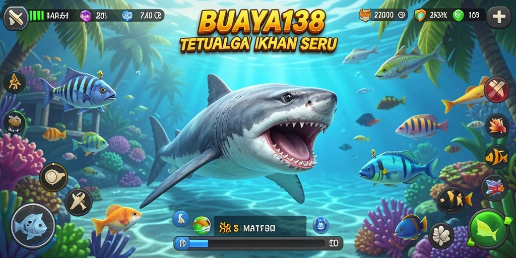Screenshot dari gameplay seru BUAYA138 saat menembak ikan.