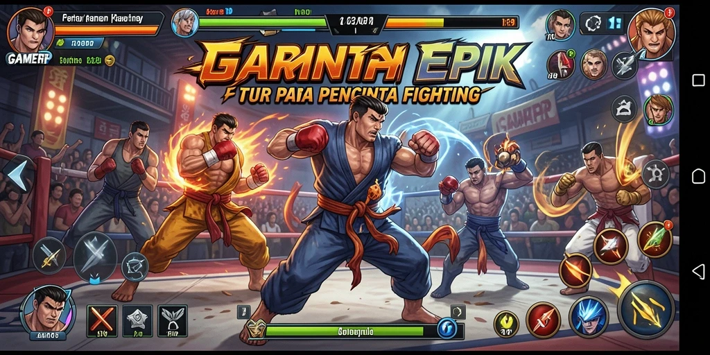 Tangkapan layar GAMERP menunjukkan aksi mendebarkan dalam pertarungan Fighting.