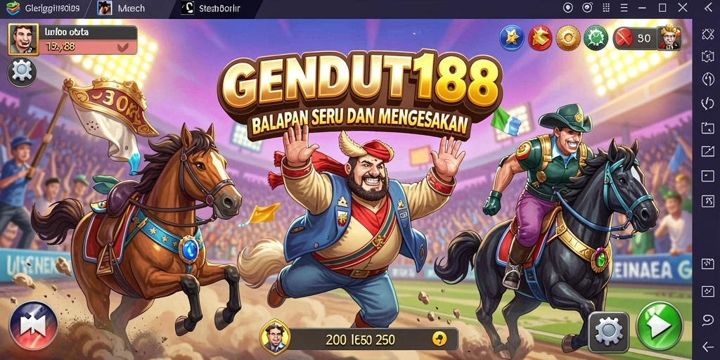 Tampilan gameplay balapan yang mendebarkan di GENDUT188.