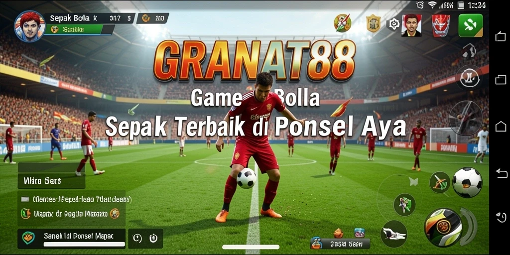 Screenshot gameplay <strong>GRANAT88</strong> menampilkan aksi seru pertandingan sepak bola.