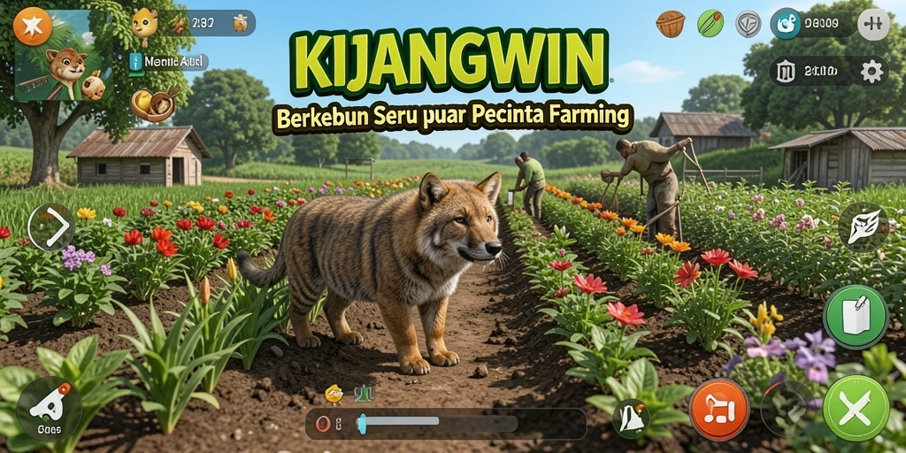 Screenshot gameplay KIJANGWIN menampilkan keseruan bertani.