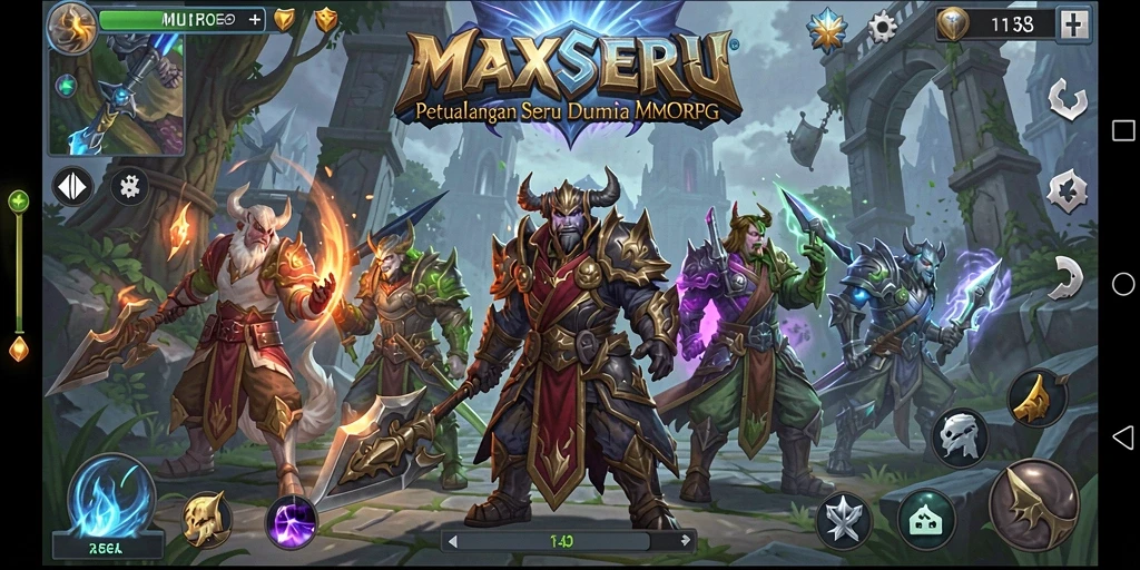 Tampilan gameplay menarik dari MAXSERU dalam dunia MMORPG.