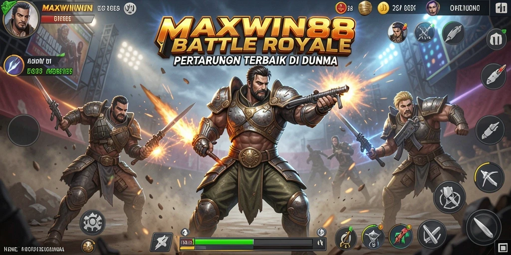 Tampilan gameplay seru di arena Battle Royale dari MAXWIN88.
