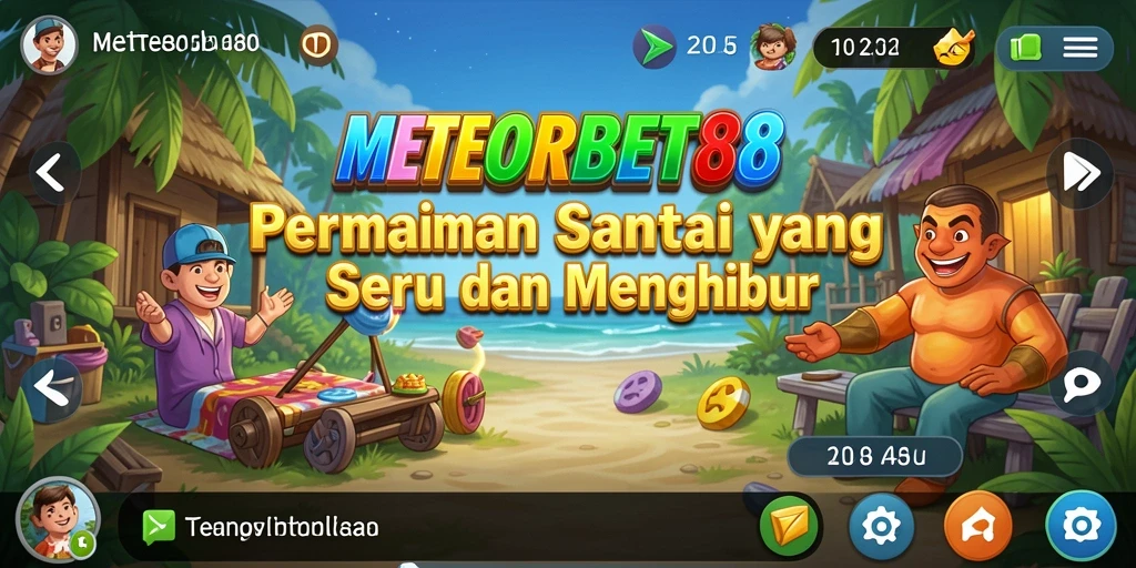 Screenshot gameplay METEORBET88 yang penuh warna dan menyenangkan.
