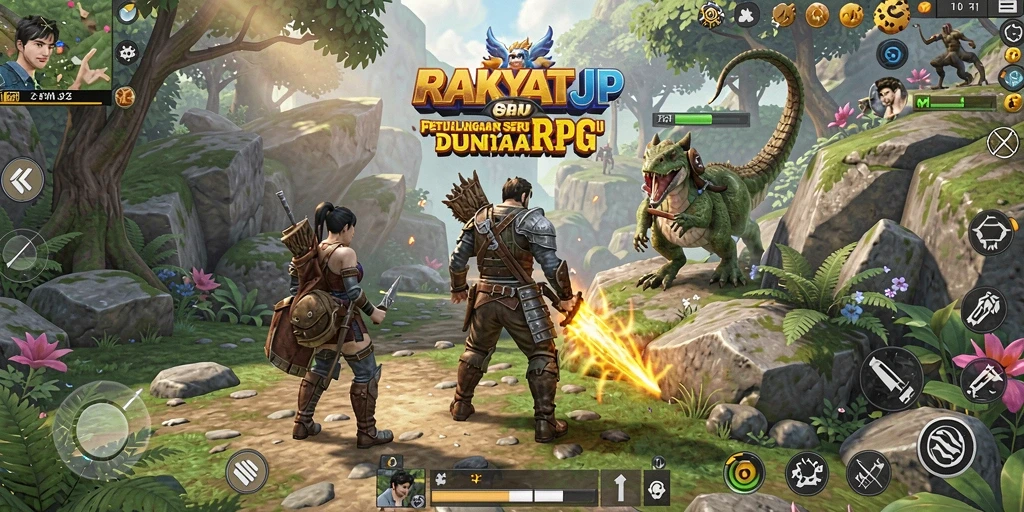 Tampilan gameplay menarik dalam petualangan RPG RAKYATJP.