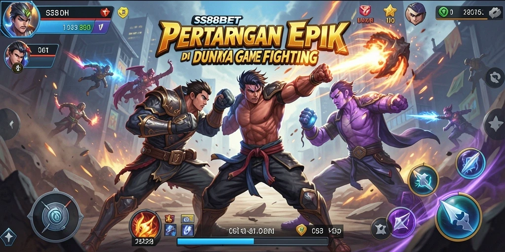 Tangkapan layar menunjukkan pertarungan intens antara dua karakter di arena.