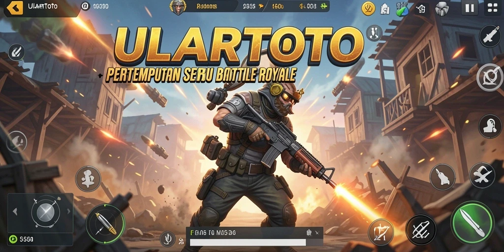 Screenshot ULARTOTO menunjukkan aksi pertempuran Battle Royale yang mendebarkan.