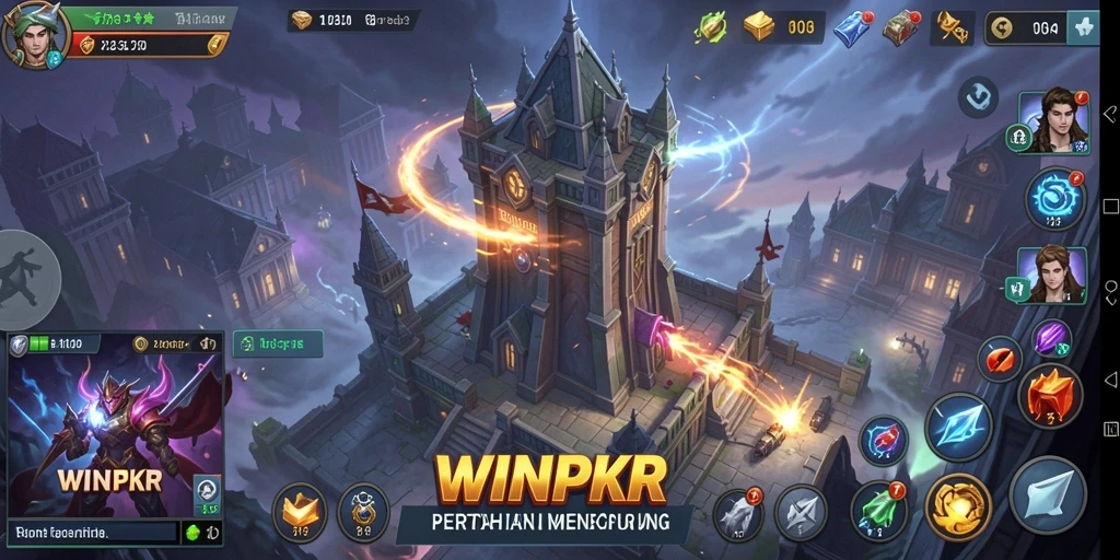 Tampilan menarik dari gameplay Tower Defense WINPKR.