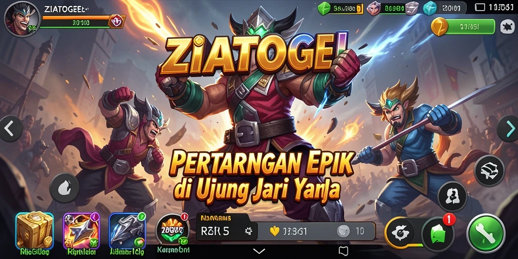 Tampilan aksi seru dari gameplay ZIATOGEL saat pertarungan berlangsung.